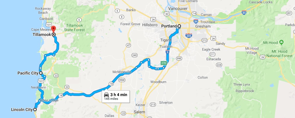 portland to tillamook