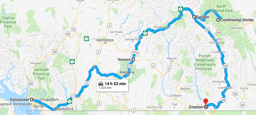 vancouver to creston