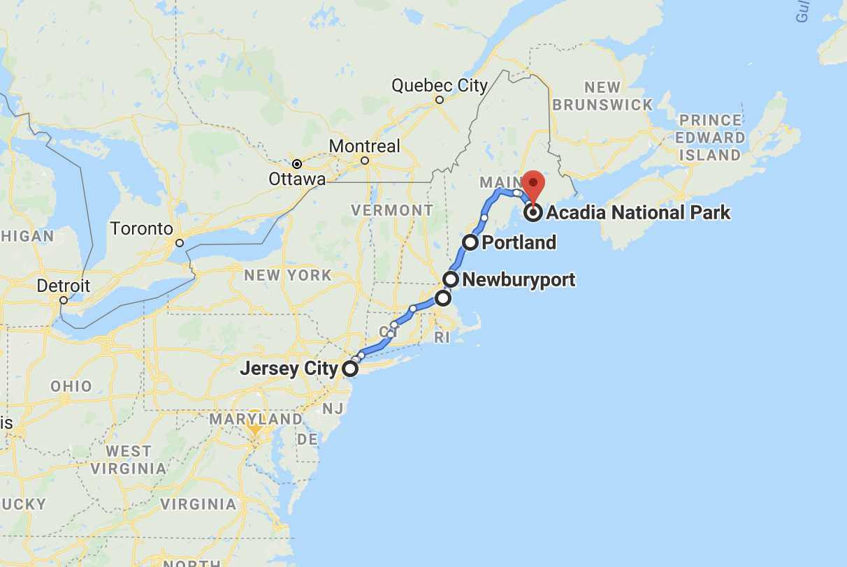 jersey city to acadia